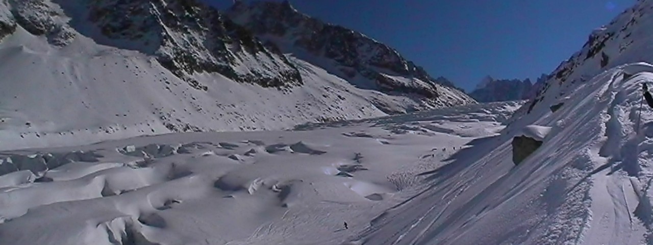 Glac d'Argentiere, next is Chamonix from Grand Montets