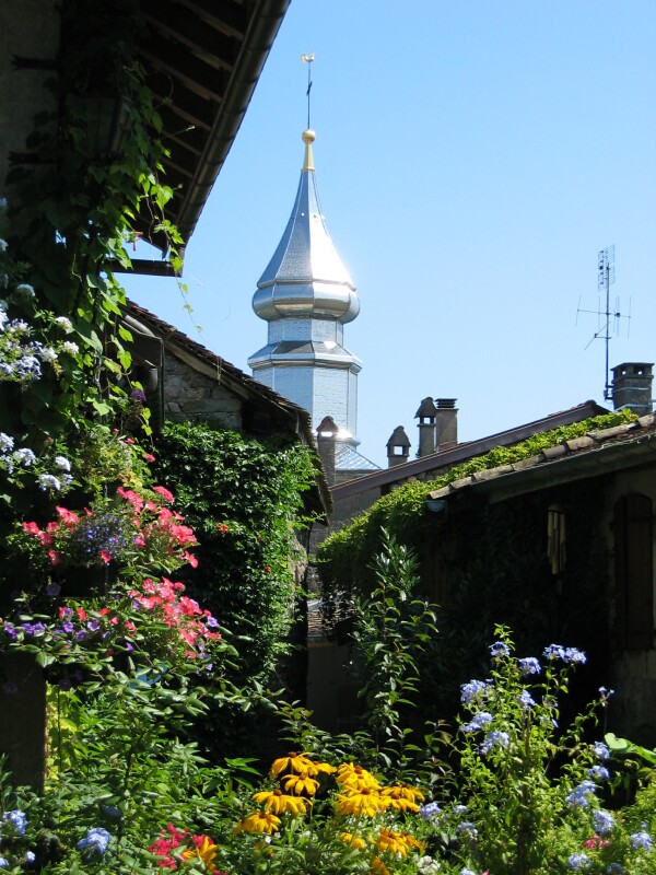 Yvoire Tower, next is Yvoire Boats