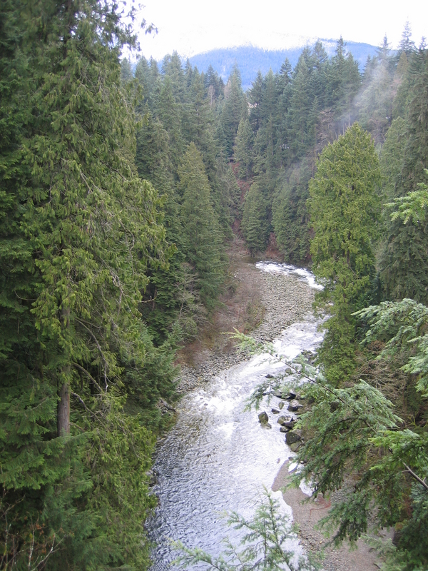Capilano River, next is Capilano Suspension Bridge